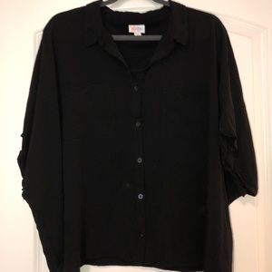 Black crop LuLaroe Amy top